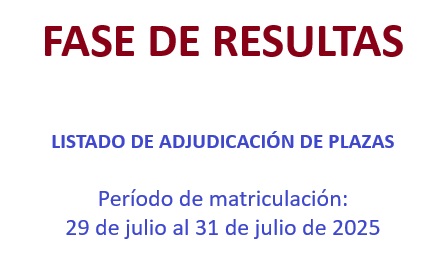 Listado admitidos en la fase de resulta